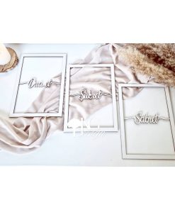 3 Cadres en Bois blanc