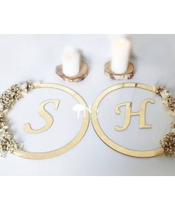 Déco suspension 2 lettres rond